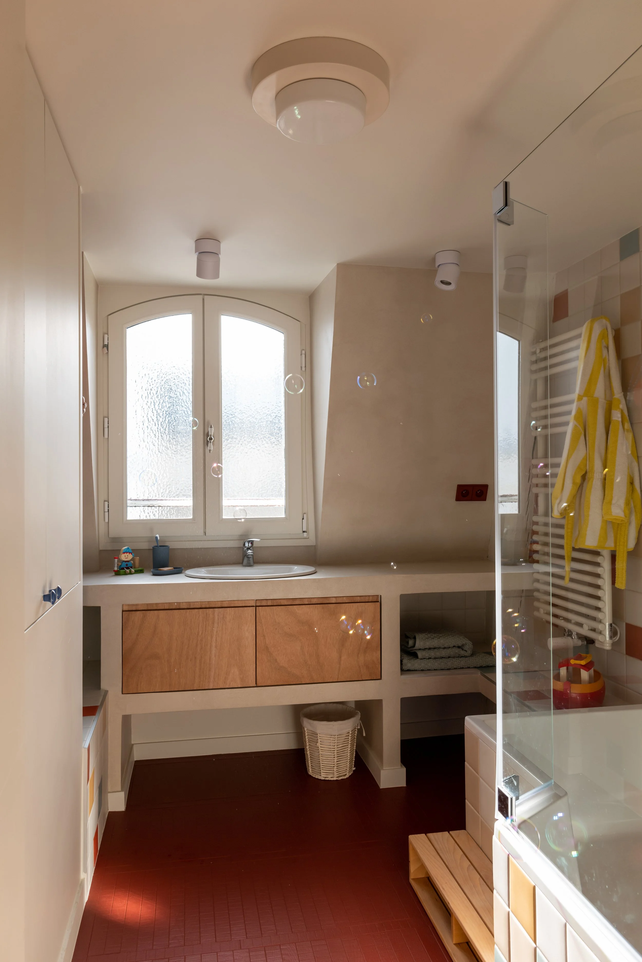 Chambre sous combles — rénovation duplex 160 m² Bonne Nouvelle Paris, architecte d'intérieur Studio Emsé