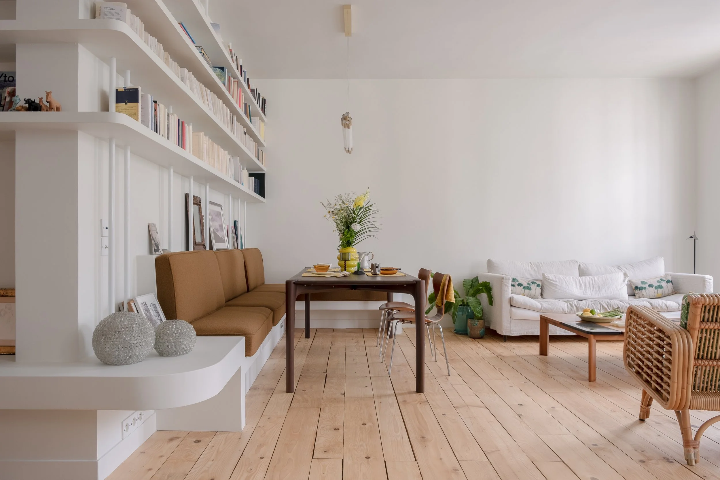 Perspective — rénovation appartement 100 m² Goncourt Paris, architecte d'intérieur Studio Emsé