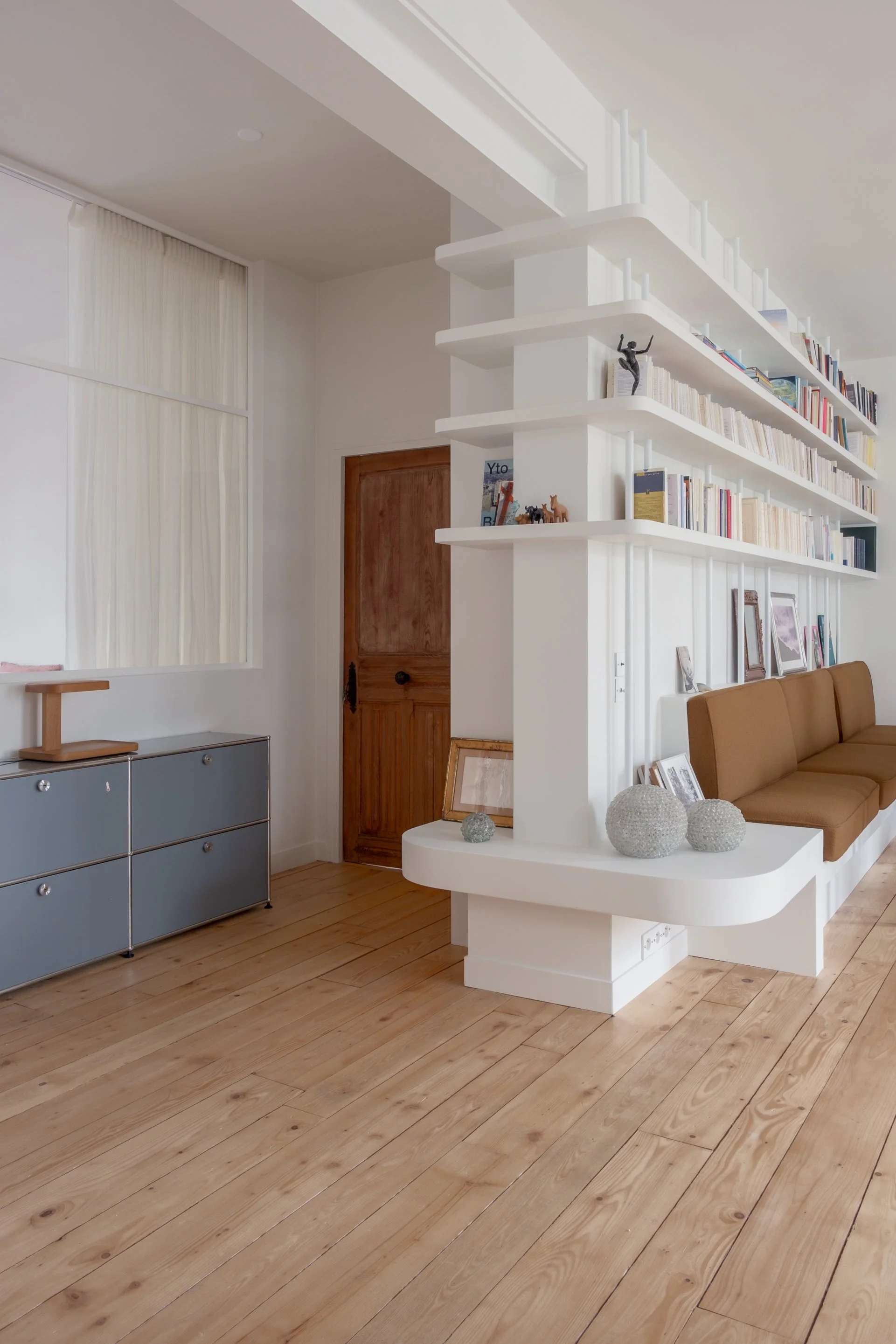 Salon — rénovation appartement 100 m² Goncourt Paris, architecte d'intérieur Studio Emsé